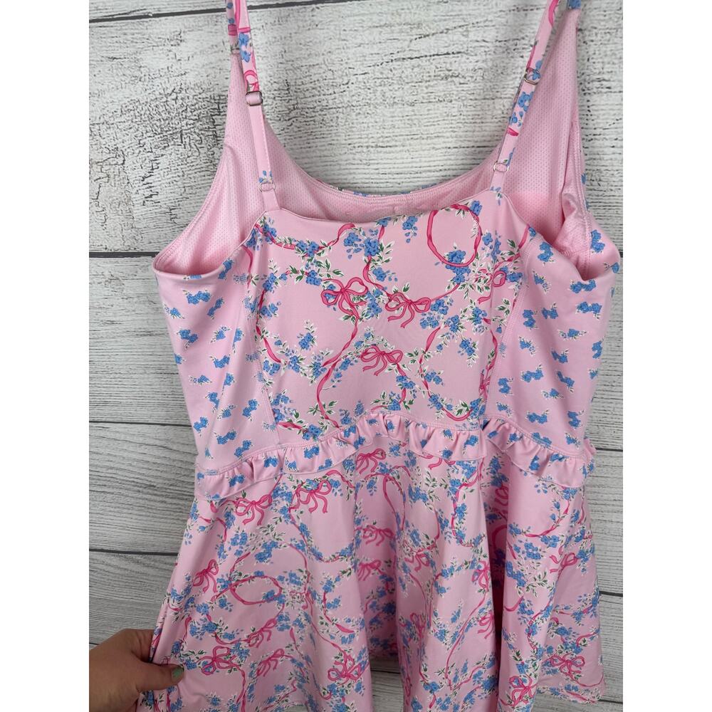 Treasures By Shabby Chic Pink Floral Bow Floral Girly Active Dress Size Large - Picture 9 of 10